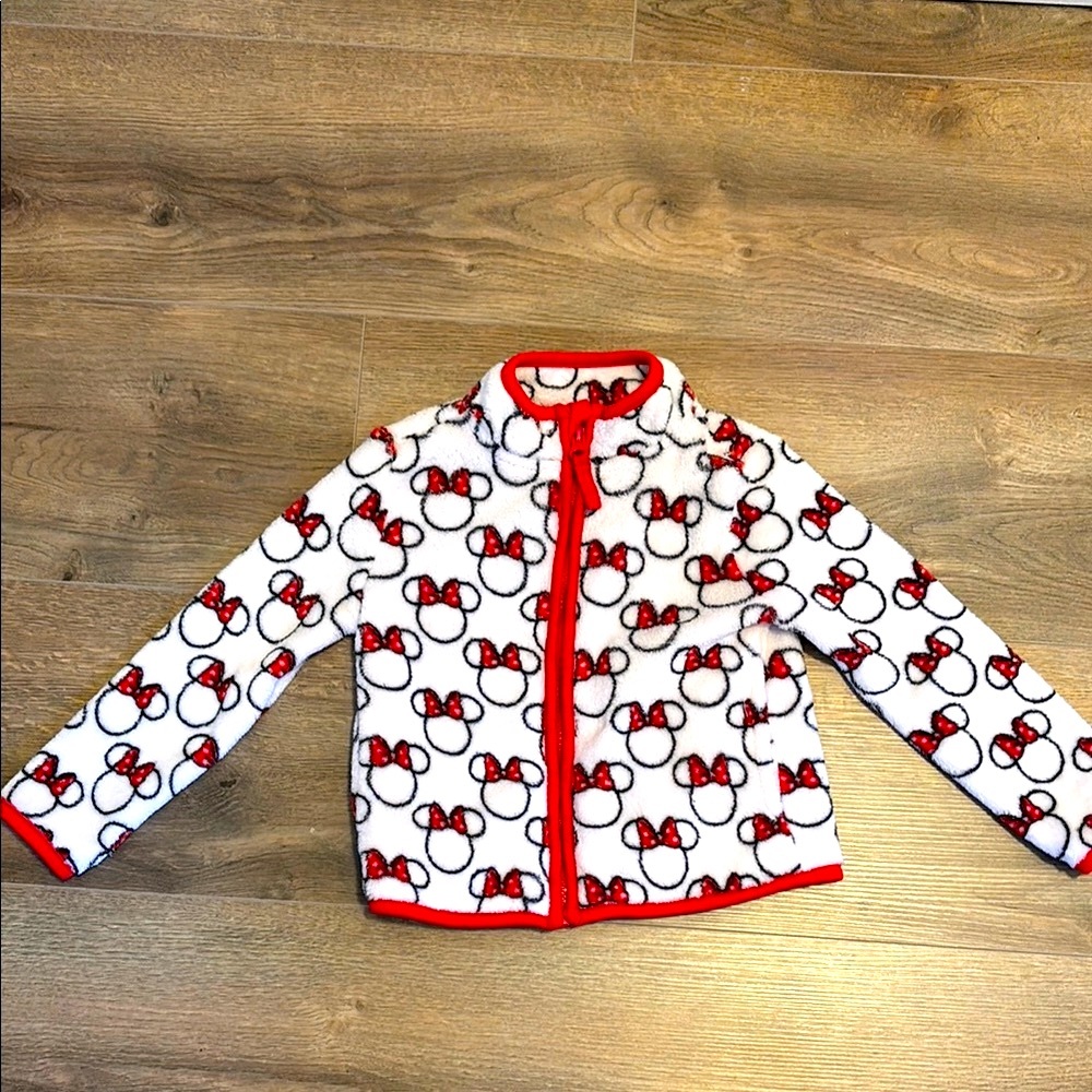 Disney Store Minnie Mouse Kids' Red and White Fleece Jacket